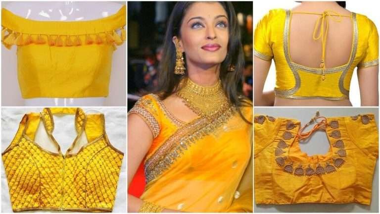 Yellow designer blouse