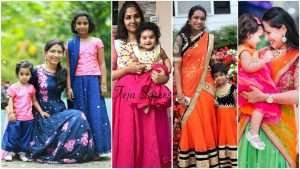 Mother daughter matching party dresses