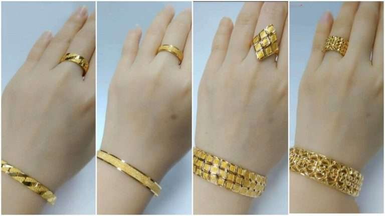 Latest gold bracelet and ring designs
