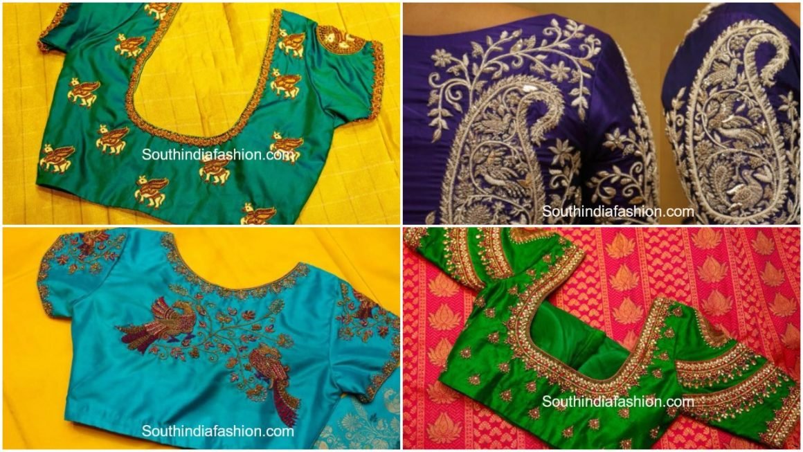 Bridal silk saree blouse designs