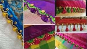 Simple pattu and silk saree kuchu design