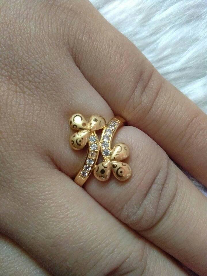 Beautiful gold plated finger rings designs - Kurti Blouse