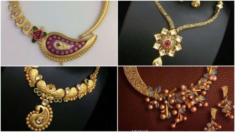 Trendy gold necklace set