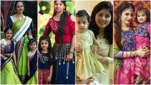 Beautiful mother daughter matching dresses