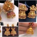 Traditional gold jhumkas earrings