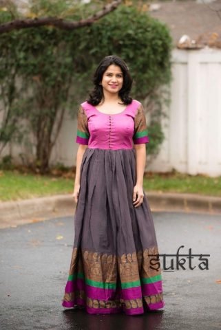 Gowns and dress ideas from old sarees - Simple Craft Idea