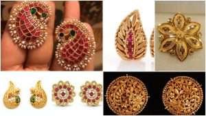 Latest gold earrings for girls