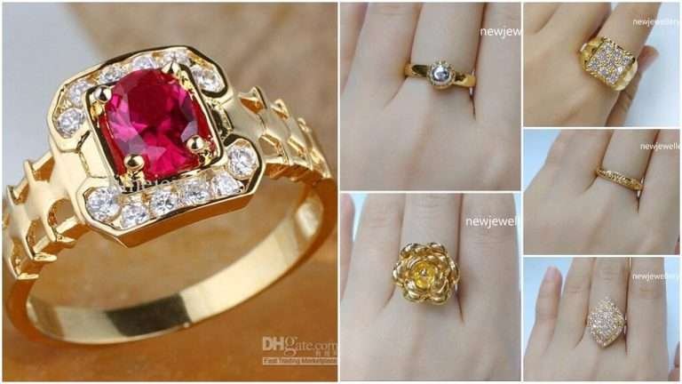 Latest designer gold rings with stone