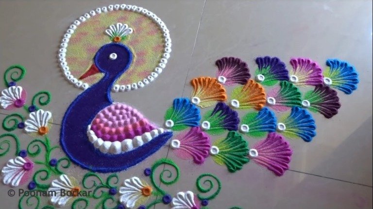 Peacock rangoli