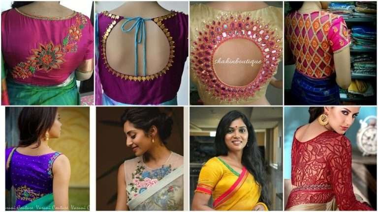 Designer work blouse neck designs to look trendy