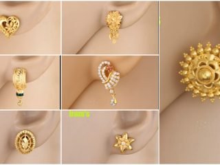 Stylish gold ear tops designs