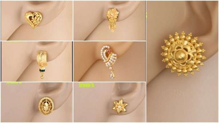 Stylish gold ear tops designs