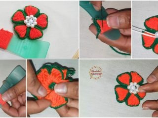 flower embroidery trick