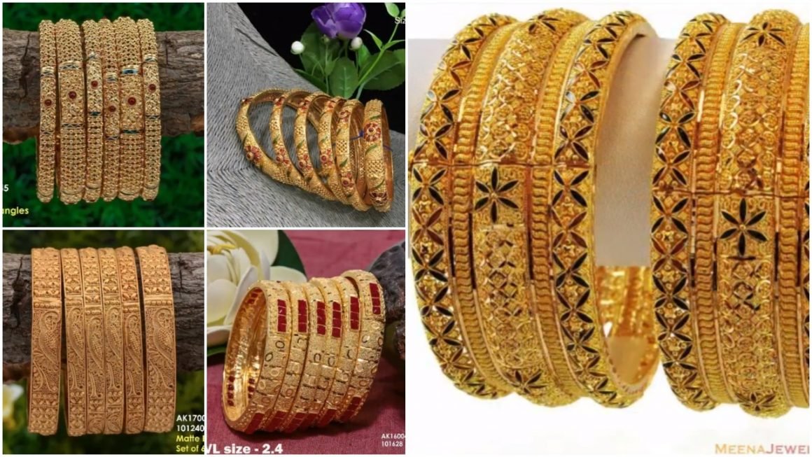 Latest 6 piece gold bangles designs