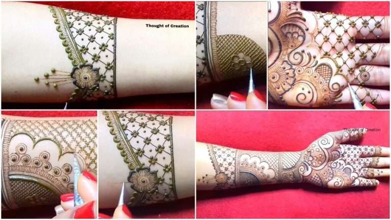 Simple stylish bridal mehndi design for hands