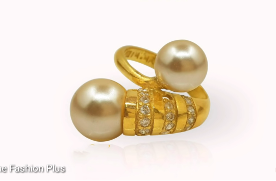 Latest sea pearl gold ring design - Simple Craft Idea