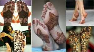 Mehndi designs on the soles of your feet