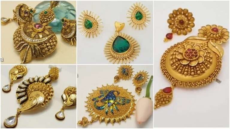 08 Latest Gold Pendant Set: Stylish Trends for Affordable Elegance