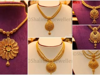Gold big pendant necklace designs