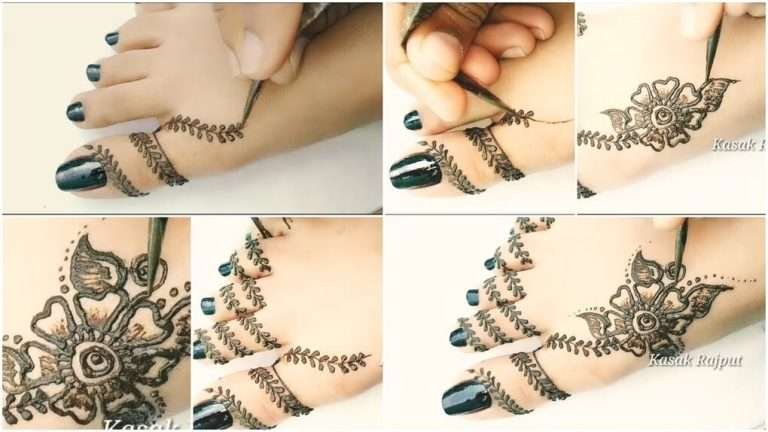 Simple mehndi design for feet