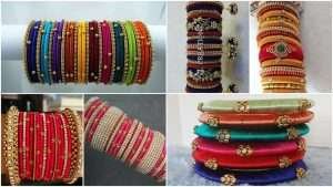 Designer silk thread bangles design