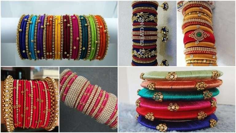 Designer silk thread bangles design