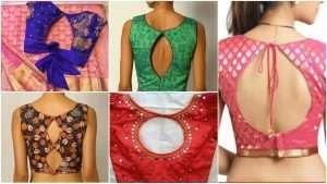 Stylish saree neck blouse designs
