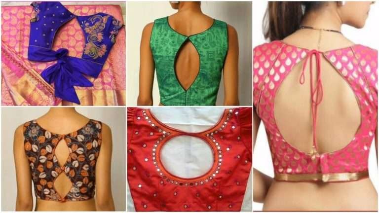 Stylish saree neck blouse designs