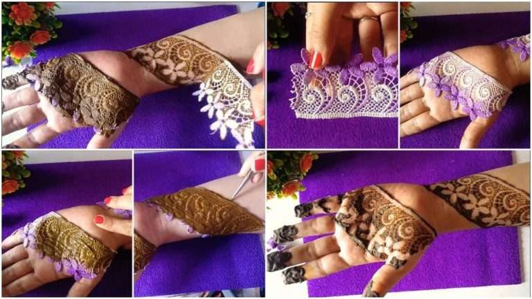 Easy lace mehndi trick for beginners