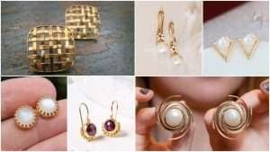 Beautiful tiny gold stud earrings