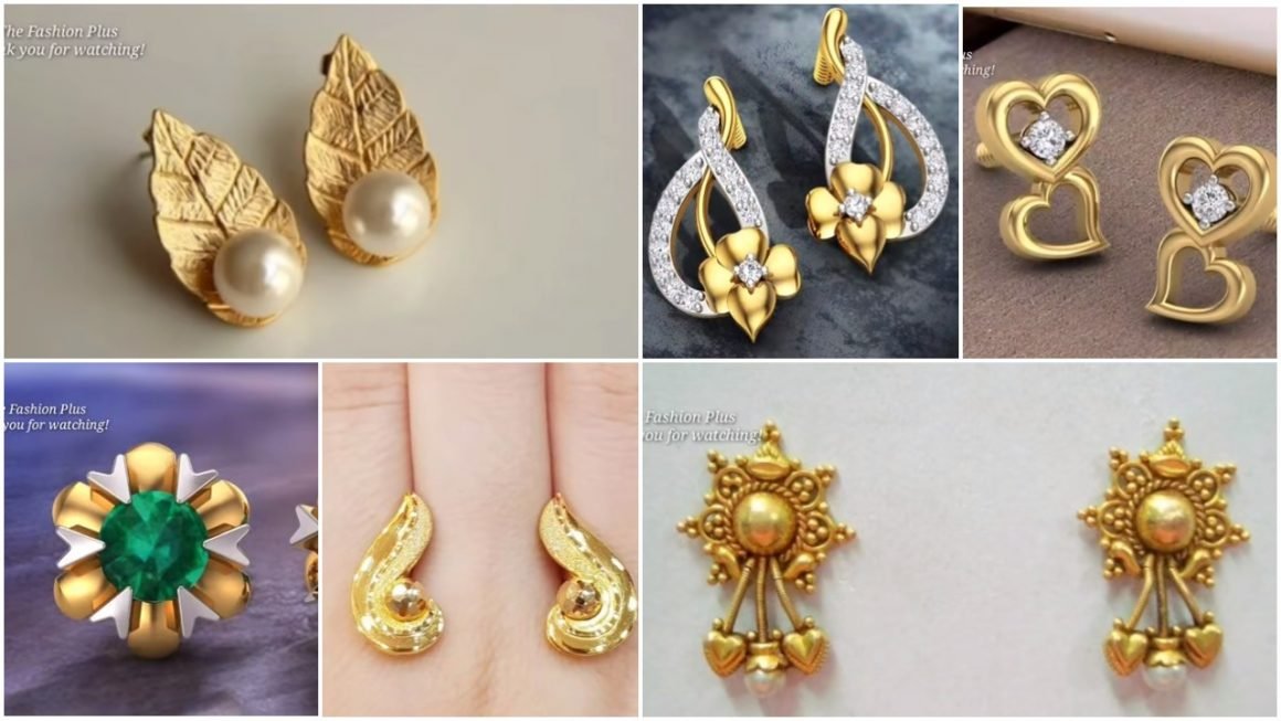 gold ear-studs designs