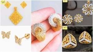Beautiful gold stud and earrings designs