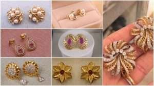 Top stunning light weight gold stud earrings