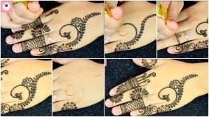 Simple mehndi design back hand