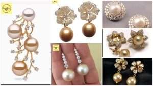 Amazing and beautiful gold stud designs with sea pearl