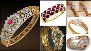 Stone gold bridal bangles design