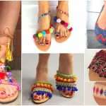 boho sandals with pompom
