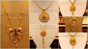 Gold pendant designs with long and short chain