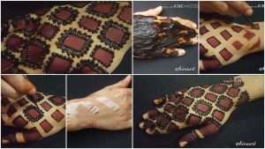 Simple mehndi design using left over cones