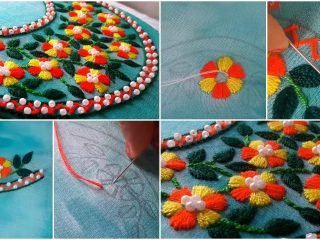 round neck embroidery designs