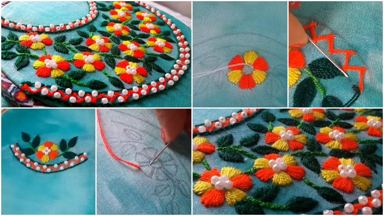 How To Make Beautiful Round Neck Embroidery Designs Simple Craft Ideas,Boutique Fashion Designer Studio Interior