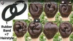 7 New tricky hairstyle with 1 rubber band