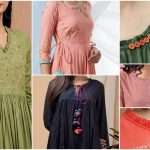 fashionable kurti neck and sleeve design