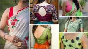 Stunning saree blouse neck designs