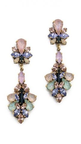 Multi-coloured diamond earrings