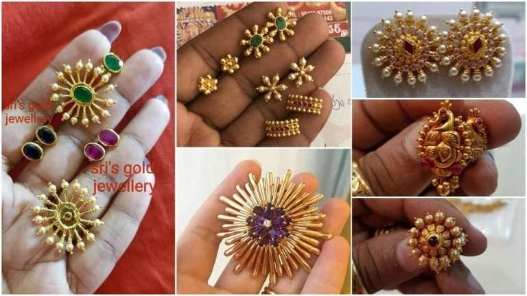 Gold earrings designs for daily use