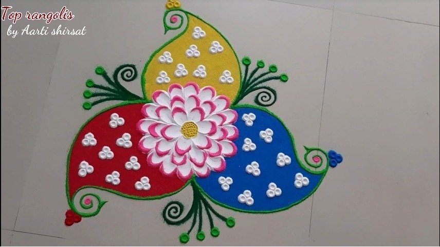 rangoli shading flower