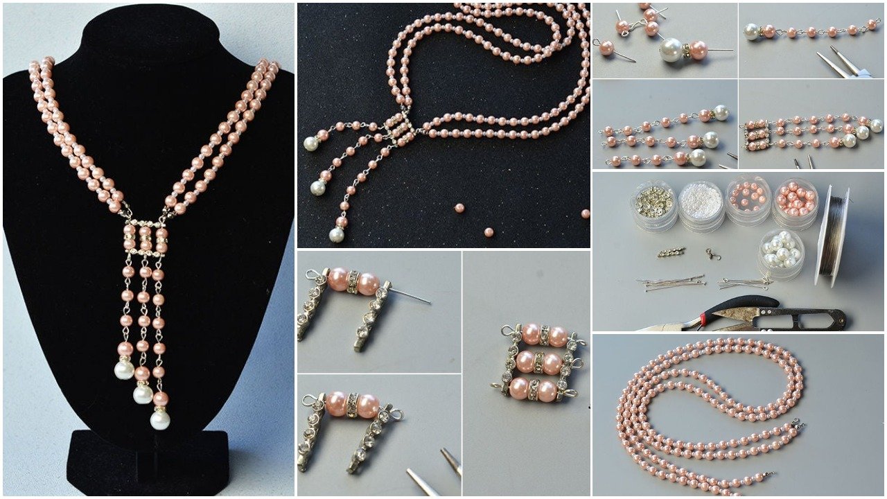 strand pink pearl necklace