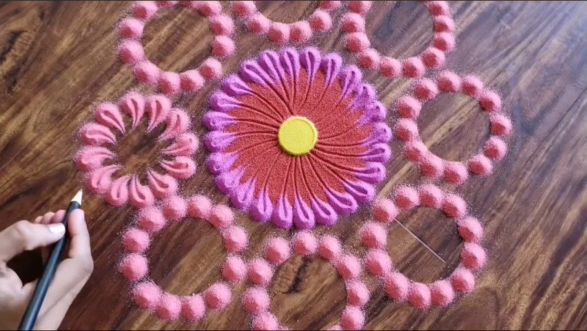 Flower rangoli design