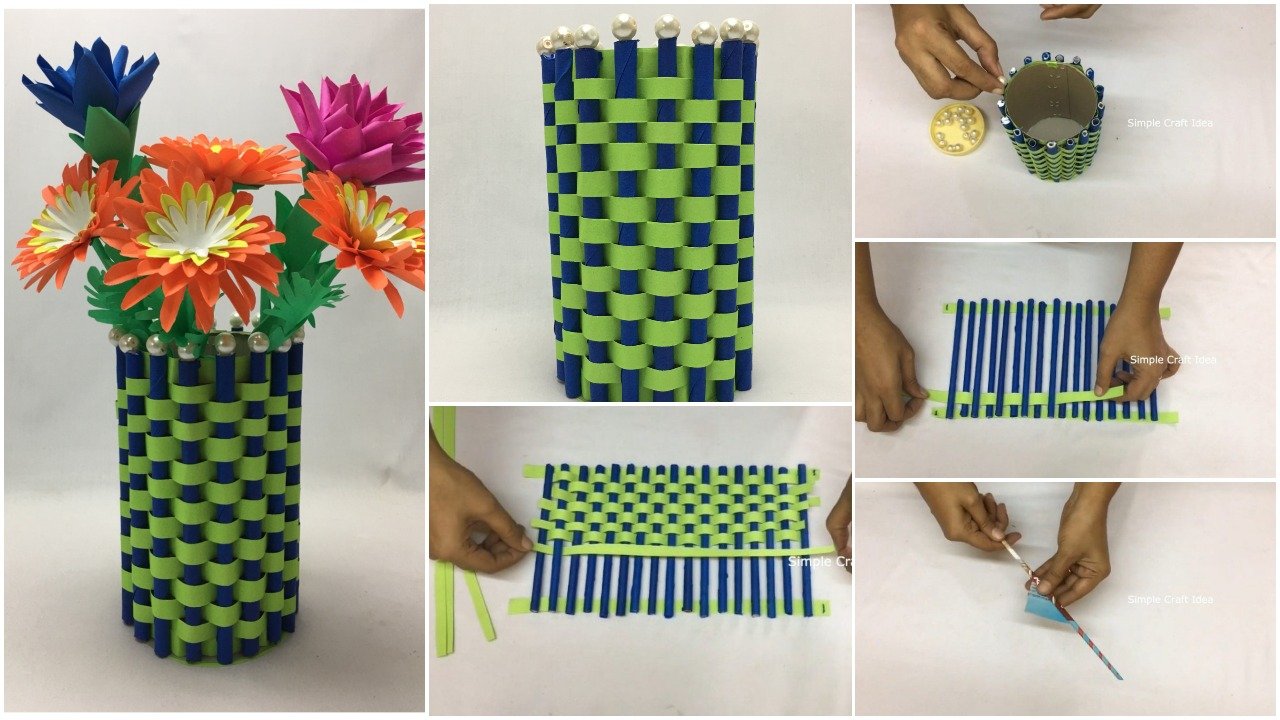 Flower vase making with paper